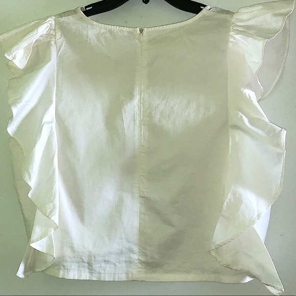 MISGUIDED | White Ruffle Sleeve Top - Picture 4 of 5